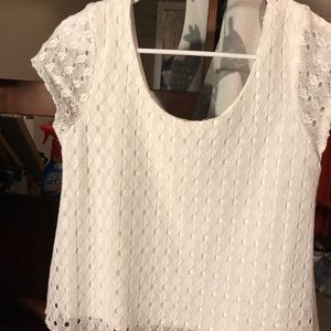 White lacy crop top